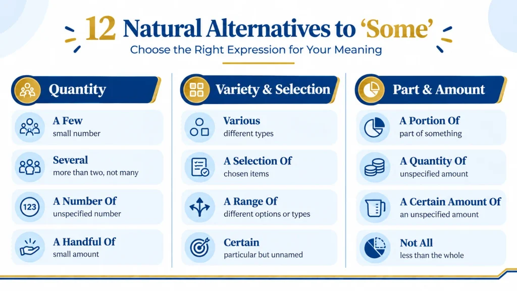 12 natural alternatives to some including a few, several, various, and a number of